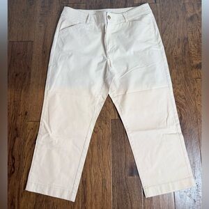 LOFT Petite Straight Cream Pants